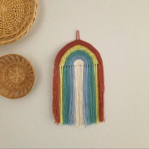 Boho Crochet Rainbow Wall Hanging (Bright)